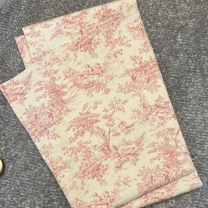 Brand new Custom Rose Toile Print curtain panel double rod fully lined